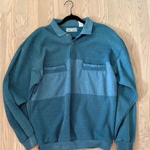 Men's Teal Long Sleeve Polo Shirt